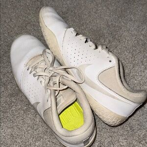 Nike White and Beige Cross-Training Shoes